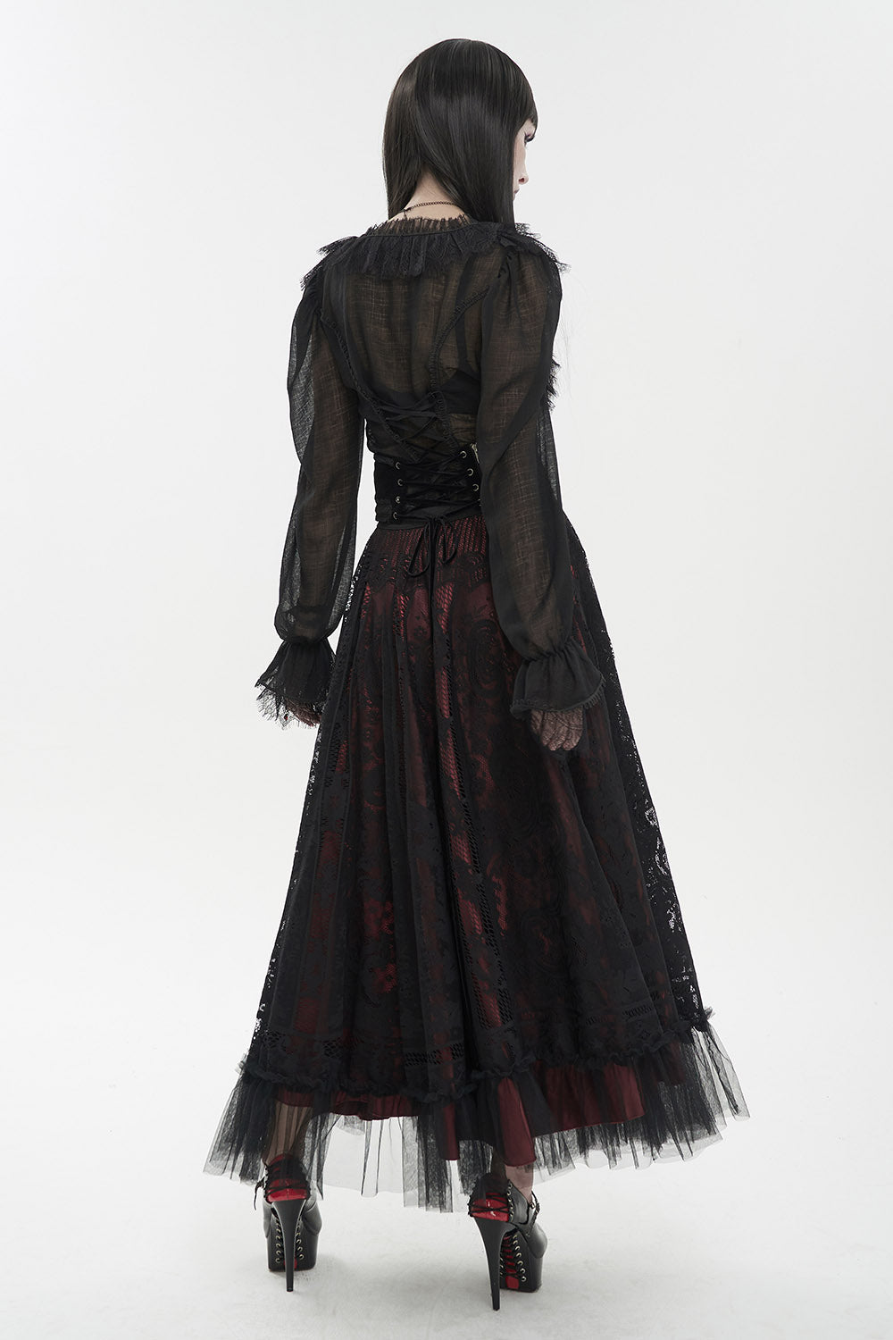 Crumbling Statues Romantic Ruffled Top