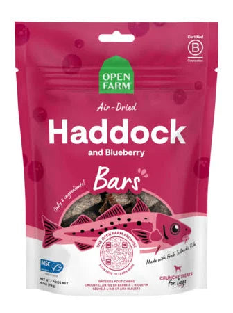 Open Farm Dog Treat Air Dried Haddock Blueberry Bars
