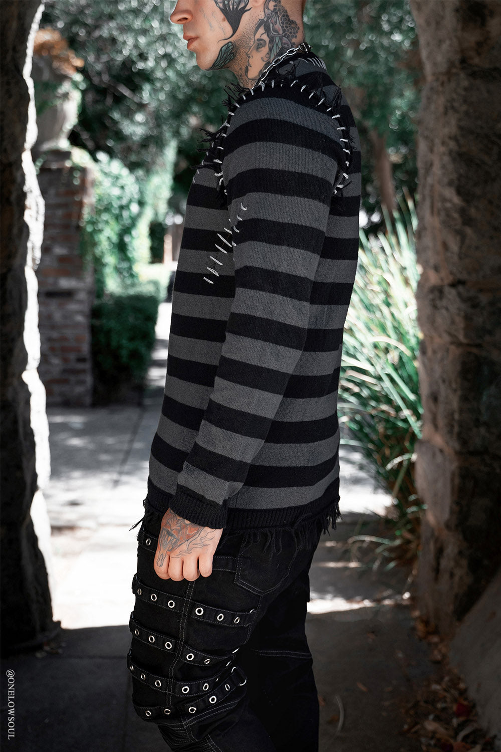 Autopsy Stitch Striped Sweater