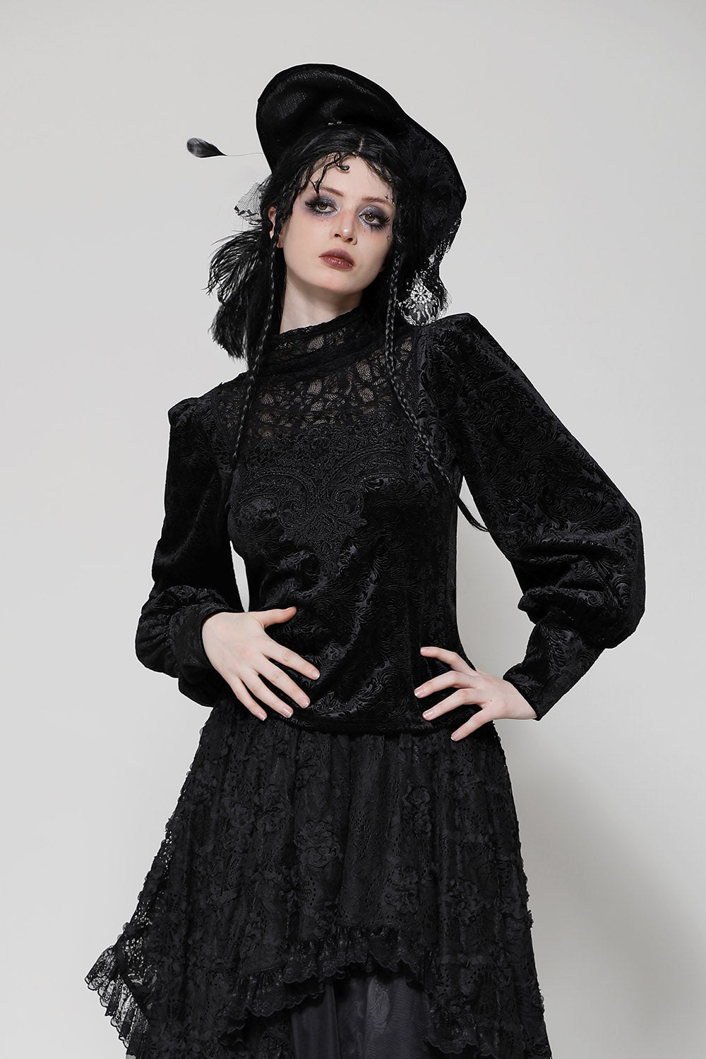 Blessed Be Victorian Goth Turtleneck Top