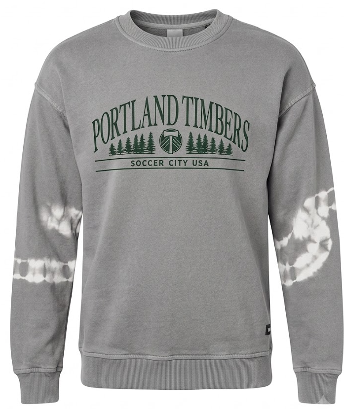 TIMBERS FC LADIES GRAY TIE DYE SLEEVE CREW