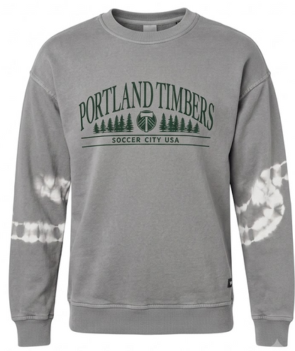 TIMBERS FC LADIES GRAY TIE DYE SLEEVE CREW