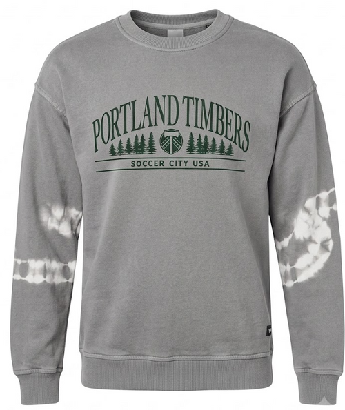 TIMBERS FC LADIES GRAY TIE DYE SLEEVE CREW