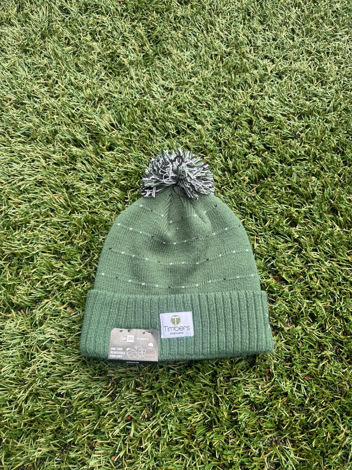 TIMBERS FC LADIES KNIT CUFF FOREST GREEN POM BEANIE