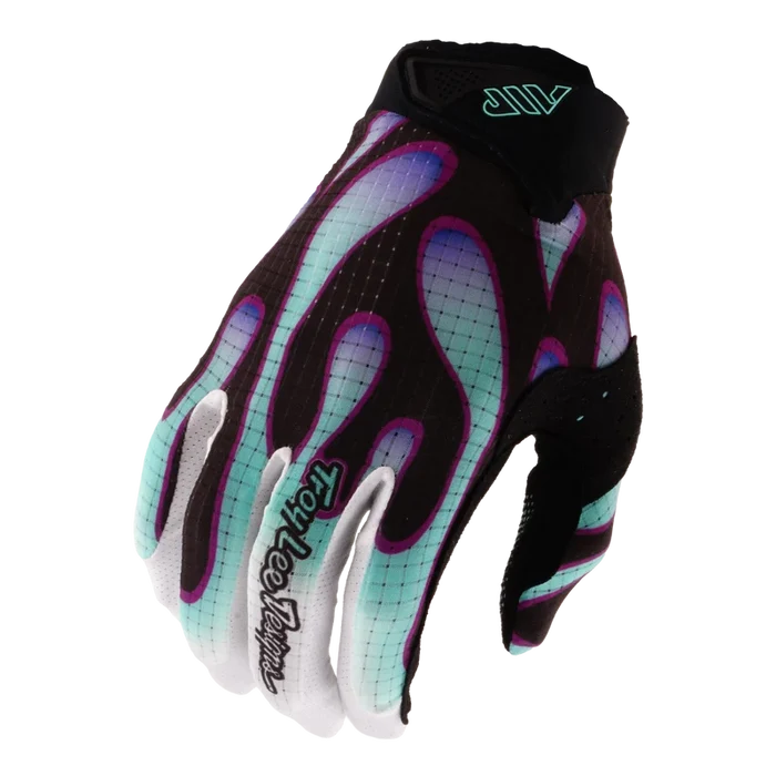 Troy Lee Air Glove Overspray Black / Real Teal