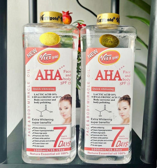 Veetgold AHA Face & Body SPF 15 Extra Whitening Oil 1000ML x2