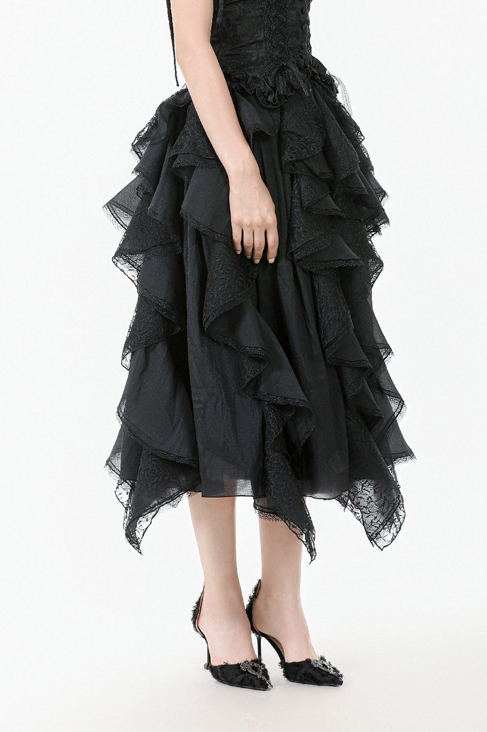 Bonham Layered Lace & Chiffon Skirt