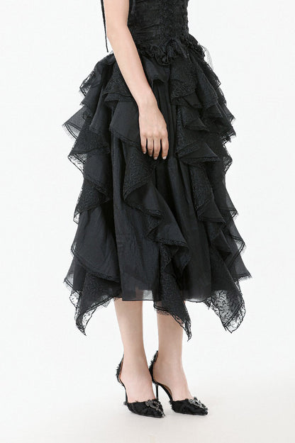 Bonham Layered Lace & Chiffon Skirt