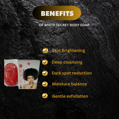 White Secret Exfoliating Dark Sot Remover Soap 190 G - Kismet Beauty Brands